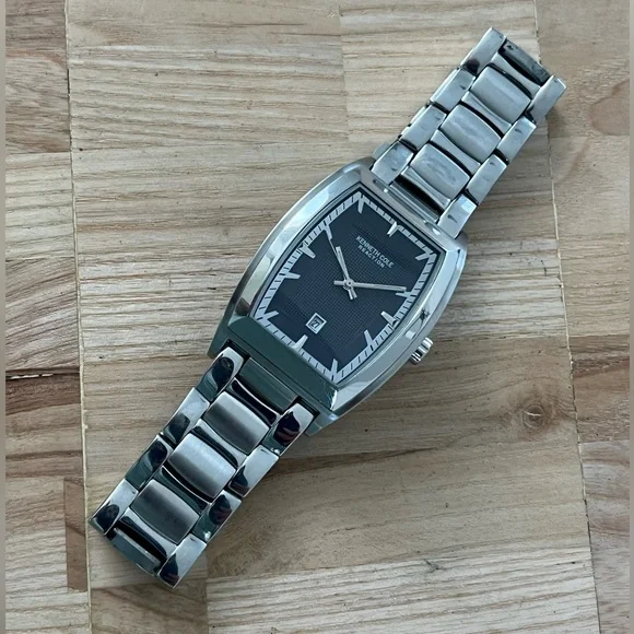 Kenneth Cole Reaction Men’s Watch Blue Rectangular Dial Stainless Steel Bracelet